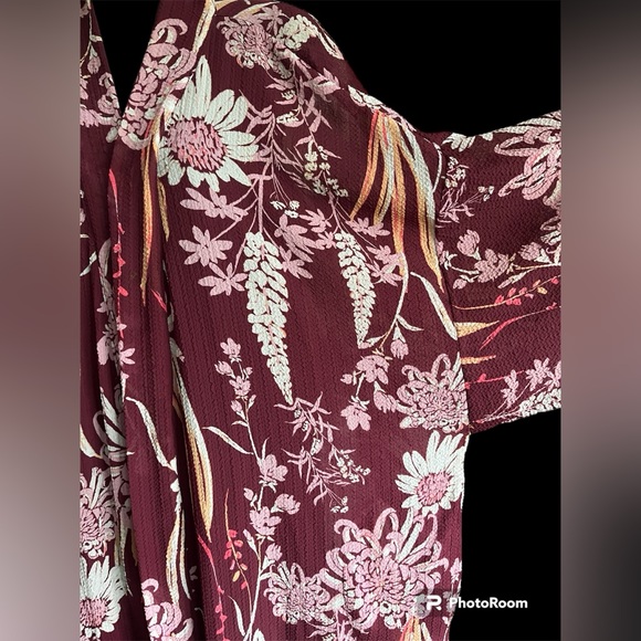 🌸 FREE PEOPLE “If You Say So” Kimono w/Pockets (YAY), Size Large EUC - Picture 3 of 7